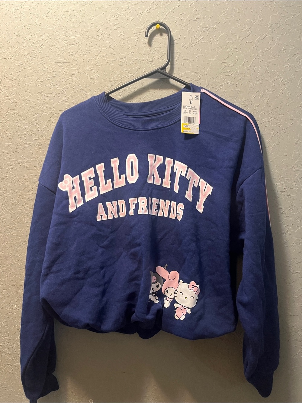 Hello Kitty Navy Blue Sweatshirt with Pink Lettering - Kids